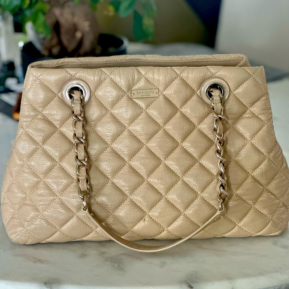 Kate Spade Ivory Gold Coast Maryanne Tote Bag